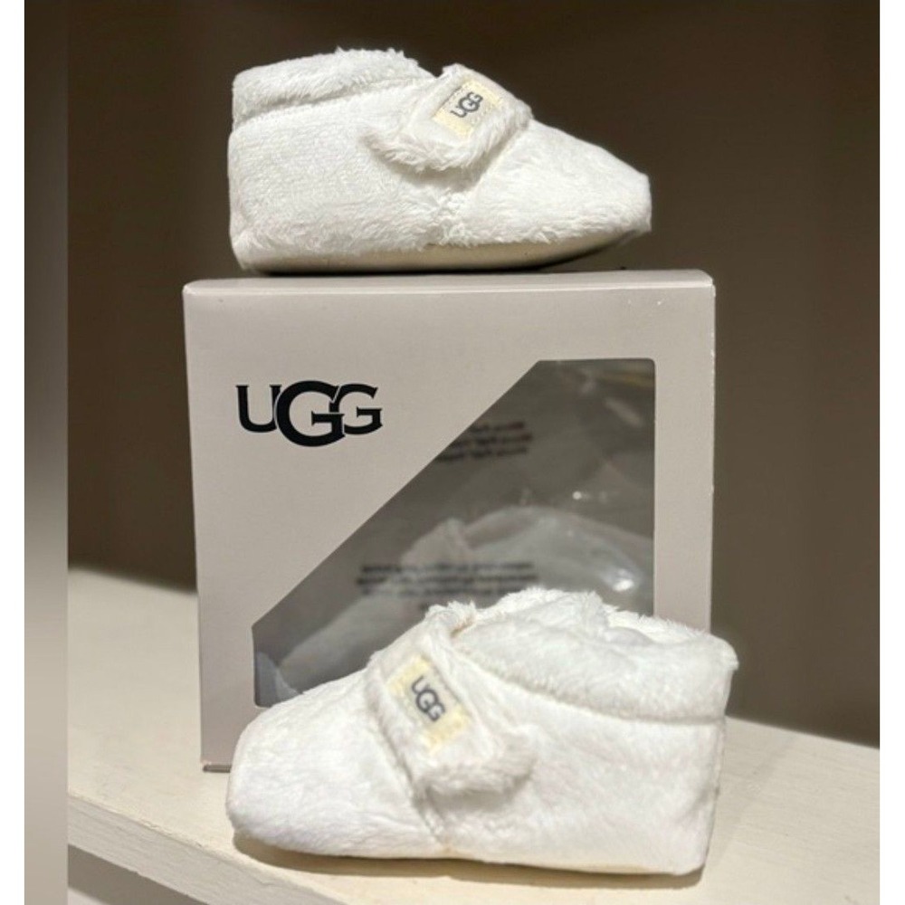 18-24 month UGG Bixbee‎ Infant Booties Cream White Terry Cloth Baby Slippers NEW